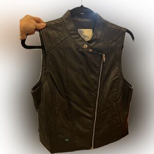 Jack by BB Dakota Black Pleather Moto Vest